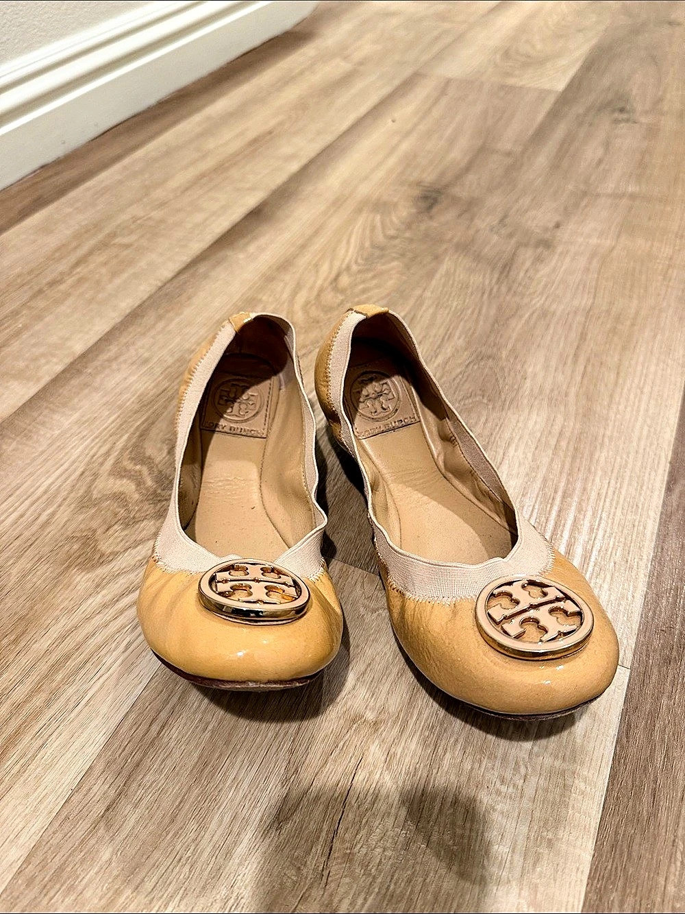 Tory Burch Brown Logo Ballet Flats